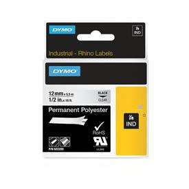 Dymo 622289 12mm Black on Clear Tape