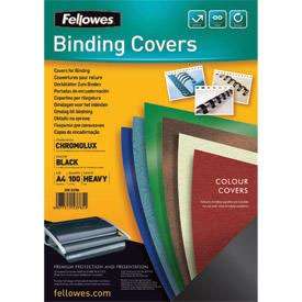 Fellowes 5378501 A4 Black Gloss Chromolux Covers - 100 pack