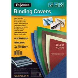 Fellowes 5371305 A4 Blue Leatherboard Covers - 100 pack