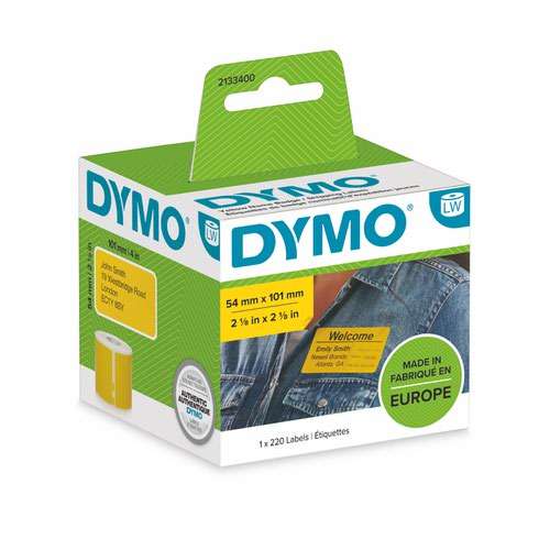 Dymo 2133400 54mm x 101mm Shipping and Name Badge Black on Yellow