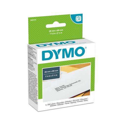 Dymo 1983173 LW Address Labels 28 x 89mm 1 Roll of 130 Labels