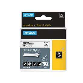 Dymo 1734524 24mm Black on White Flexible Tape - S0773840