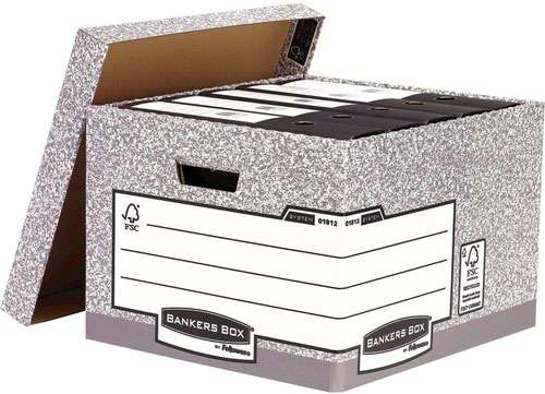 Fellowes FSC System Large Heavy Duty Storage Box Pack of 10