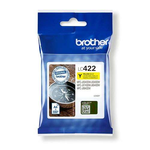 Brother LC422Y 550 Page Yellow Ink Cartridge