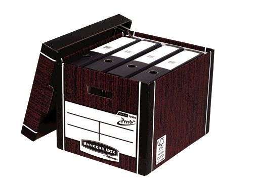 Fellowes Premium Presto Tall Box Woodgrain Pack of 10