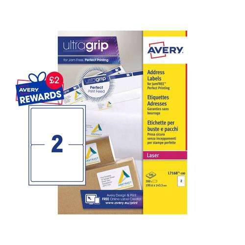 Avery L7168-100 Parcel Labels 100 sheets - 2 Labels per Sheet