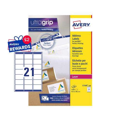 Avery L7160-100 Address Labels 100 sheets - 21 Labels per Sheet