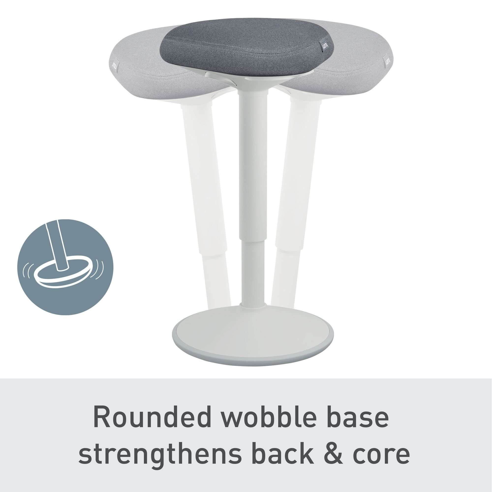 Leitz Ergo Active Standing Stool with Comfort Seat Light Grey