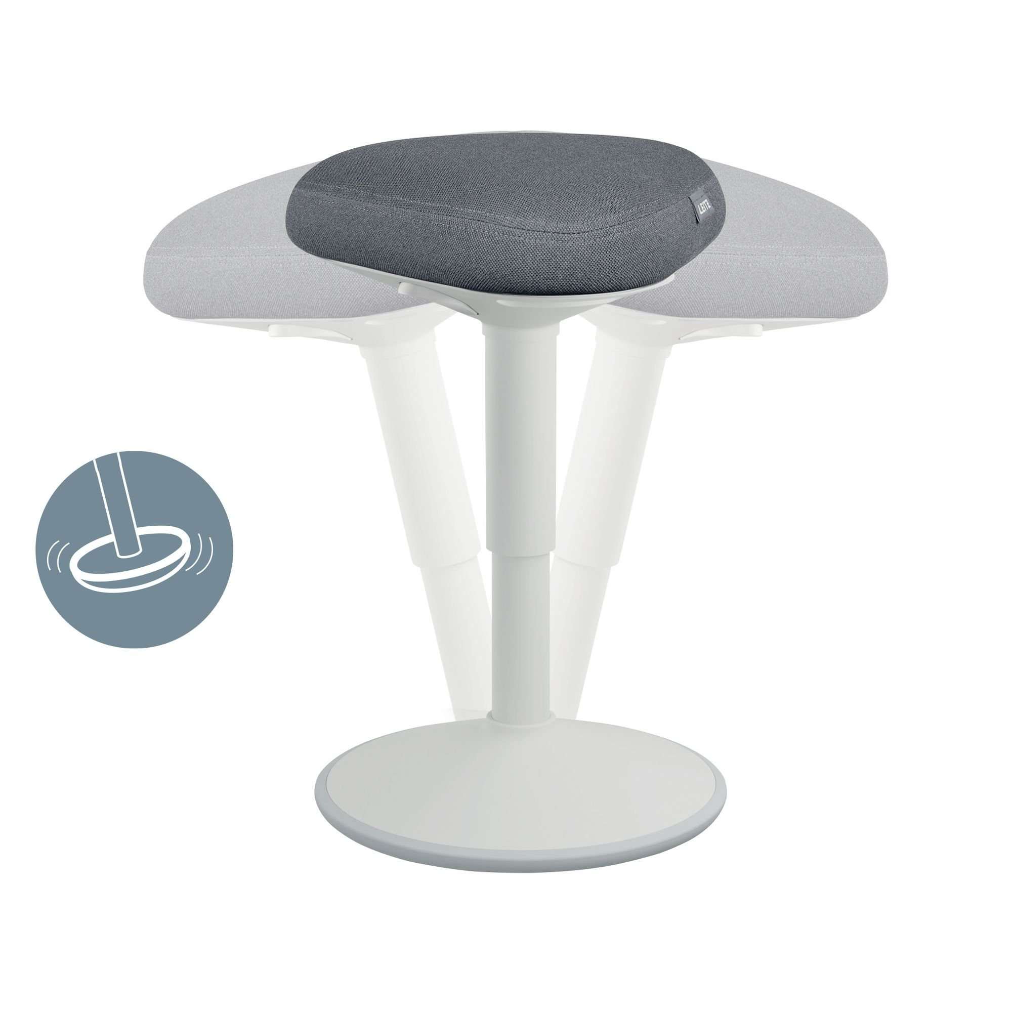 Leitz Ergo Active Sitting Stool with Comfort Seat Light Grey