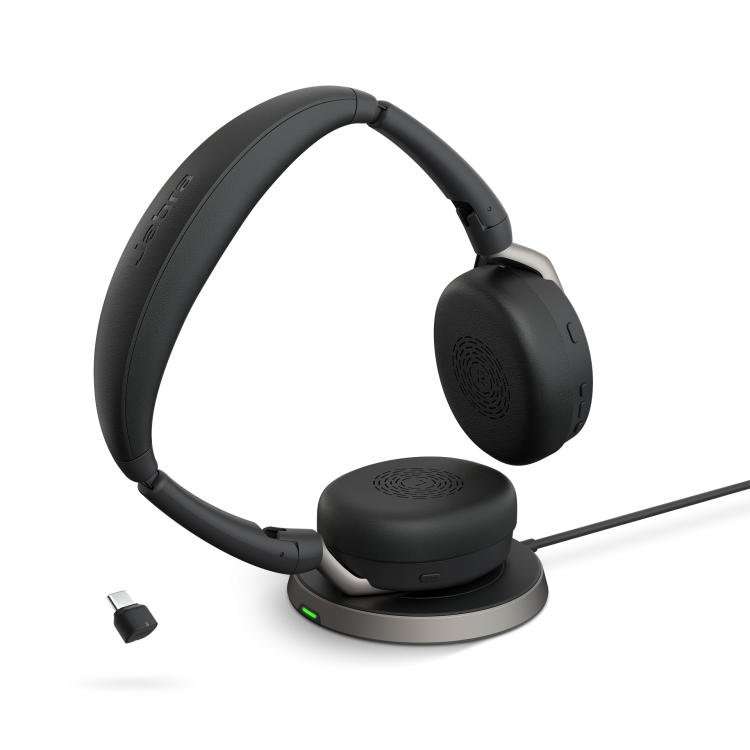 Jabra Evolve2 65 Flex Link 380 USB-C MS Stereo Headset and Wireless Charging