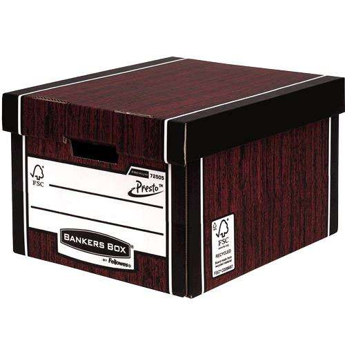 Bankers Box Premium Classic Box Woodgrain Pack of 5