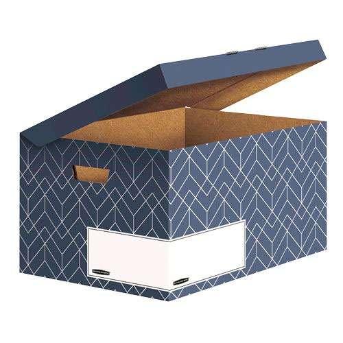 Bankers Box Decor Flip Top Box - Urban Slate Blue Pack of 5