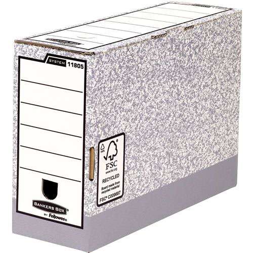 Bankers Box System 120 mm Folio Trans File Grey Pack of 10