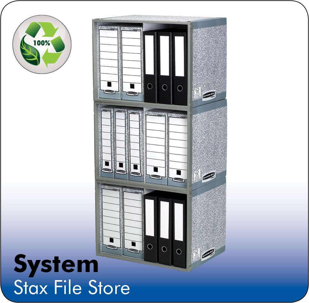 Bankers Box System Stax File Store - Grey Pack of 5