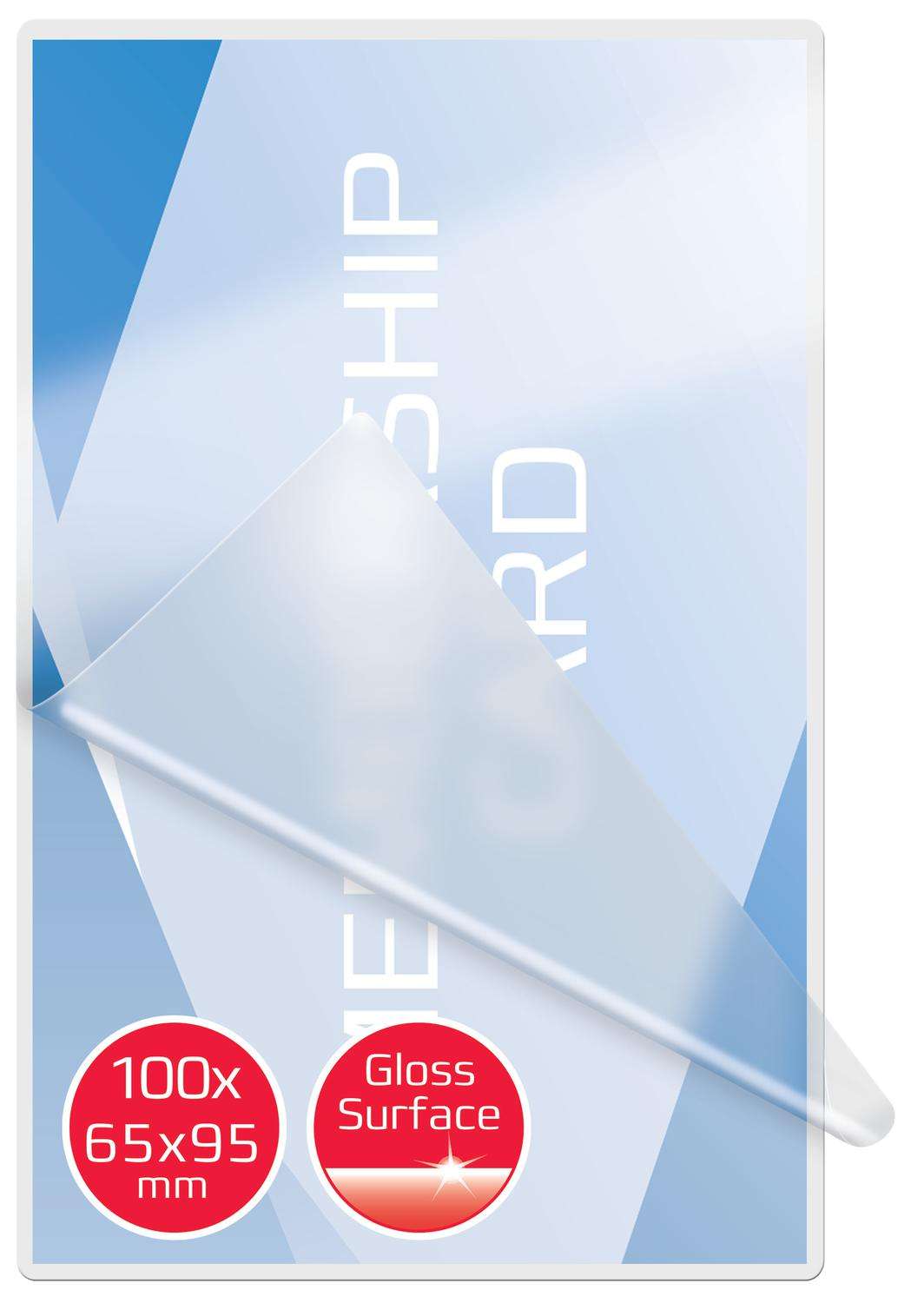 GBC 3740432 65x95mm Gloss Card Pouch 250 Micron 100Pk