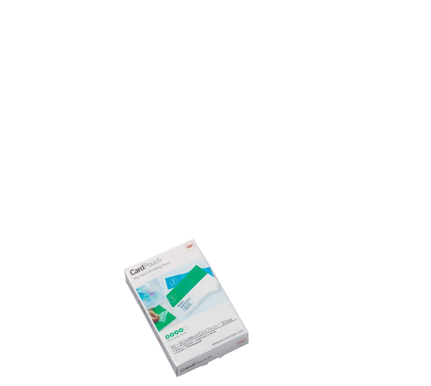 GBC 3740301 65x95mm Gloss Card Pouch 125 Micron 100Pk