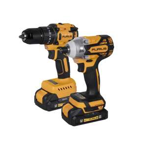 KIT TALADRO DE IMPACTO INALAMBRICO BRUSHLESS 21V + ATORNILLADOR DE IMPACTO INALAMBRICO BRUSHLESS 21V FB214KIT FURIUS