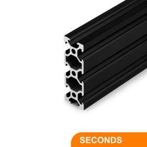 Seconds - Black 20x60mm 20 Series T/V-Slot Aluminium Extrusion Profile - 1000mm - Thumbnail