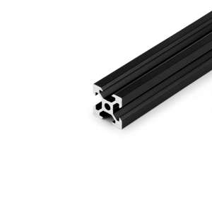 Black 20x20mm 20 Series T/V-Slot Aluminium Extrusion Profile - Cut To Size - Thumbnail