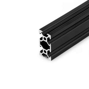Black 20x40mm 20 Series T/V-Slot Aluminium Extrusion Profile - Cut To Size - Thumbnail