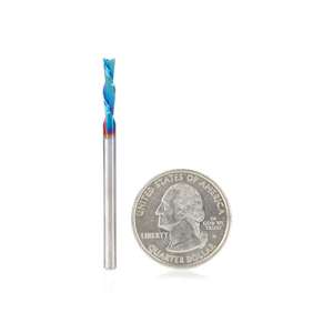 1/8" x 1/2" 2 Flute Down-Cut Amana Tool 46227-K Wood Square End Router Bit (1/8" Shank) - Thumbnail