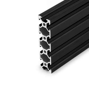 Black 20x80mm 20 Series T/V-Slot Aluminium Extrusion Profile - Cut To Size - Thumbnail