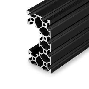 Black 40x80mm (C-Beam) 20 Series T/V-Slot Aluminium Extrusion Profile - Cut To Size - Thumbnail