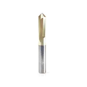 1/4" x 90° ZrN Amana Tool 45612 Decorative V-Groove Router Bit (1/4" Shank) - Thumbnail