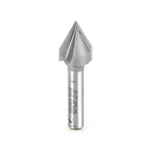 1/2" x 60° Amana Tool 45705 Decorative Carbide Tipped V-Groove Router Bit (1/4" Shank) - Thumbnail