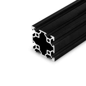 Black 40x40mm 20 Series T/V-Slot Aluminium Extrusion Profile - Cut To Size - Thumbnail