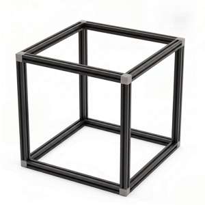 Black 1000x1000x1000mm 20 Series T/V-Slot Aluminium Cuboid Frame - Thumbnail