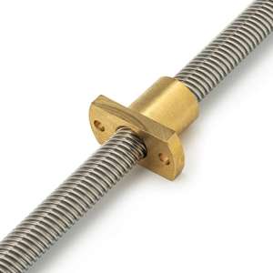 Spanner Flat TR10x6-2P Lead Screw Round Flanged Nut (10mm ID, 6mm Lead, 2mm Pitch, Brass)