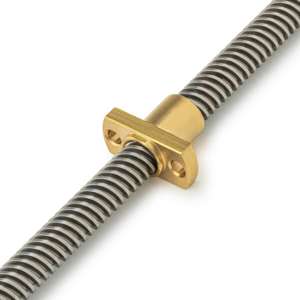 Spanner Flat TR8x4-2P Lead Screw Round Flanged Nut (8mm ID, 4mm Lead, 2mm Pitch, Brass) - Thumbnail