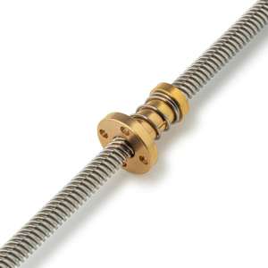 TR8x8-2P Lead Screw Anti-backlash Round Flanged Nut (8mm ID, 8mm Lead, 2mm Pitch, Brass)