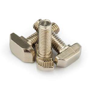 M5x16mm 20 Series T/V-Slot Drop In Bolt (Nickel Plated) - Thumbnail