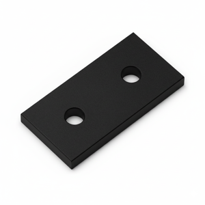 Black Single Slot 20 Series 2 Hole Plate Connector (Aluminium) - Thumbnail