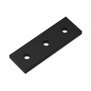 Black Single Slot 20 Series 3 Hole Plate Connector (Aluminium) - Thumbnail