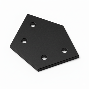 Black Single Slot 20 Series 45 Degree Plate Connector (Aluminium) - Thumbnail