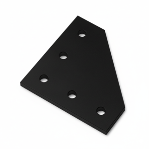 Black Single Slot 20 Series 90 Degree Plate Connector (Aluminium) - Thumbnail