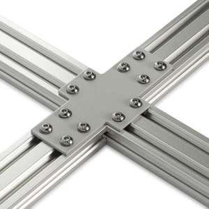 Double Slot 40 Series Cross Plate Connector (Steel) - In Use