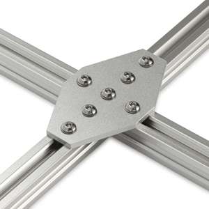 Single Slot 20 Series Cross Plate Connector (Aluminium) - In Use