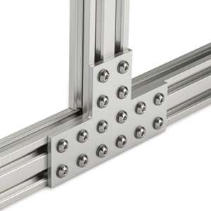 Black Double Slot 20 Series T Plate Connector (Aluminium) - In Use