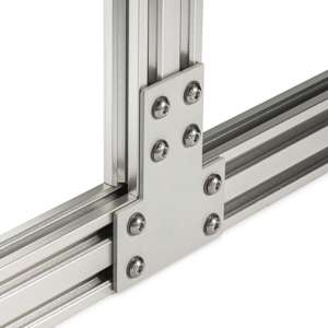 Double Slot 20 Series T Plate Connector (Steel) - In Use