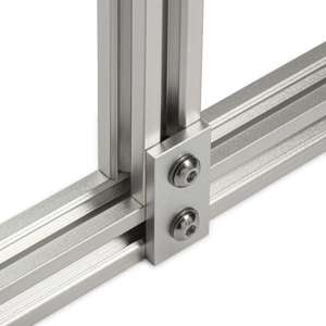 Single Slot 30 Series 2 Hole Plate Connector (Aluminium) - In Use