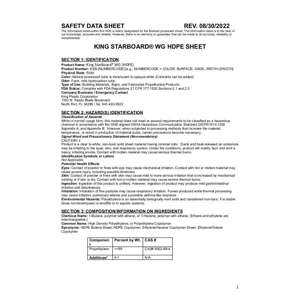 Thumbnail preview for King StarBoard WG Safety Data Sheet