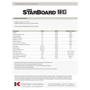 Thumbnail preview for King StarBoard WG Physical Properties Technical Data Sheet