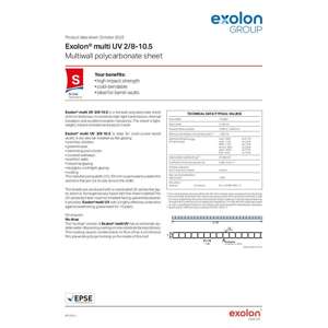 Thumbnail preview for Exolon Multi UV Multiwall Polycarbonate Technical Data Sheet