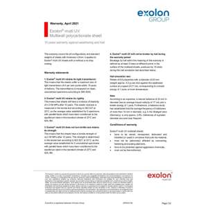 Thumbnail preview for Exolon Multi-UV Warranty Statement