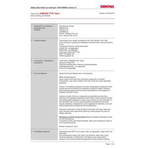 Thumbnail preview for Simona PVC Type I Safety Data Sheet
