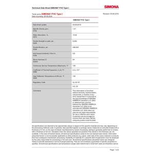 Thumbnail preview for Simona PVC Type I Technical Data Sheet